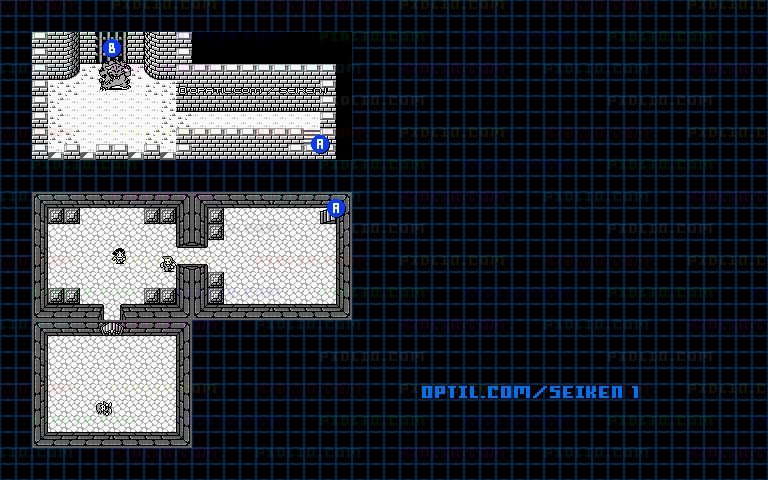 グランス城闘技場・闘技場内のマップ画像 ／ GB版聖剣伝説1攻略 ─ pidlio.com