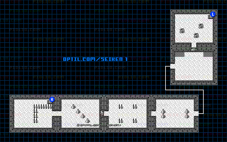 グランス城・1階のマップ画像 ／ GB版聖剣伝説1攻略 ─ pidlio.com