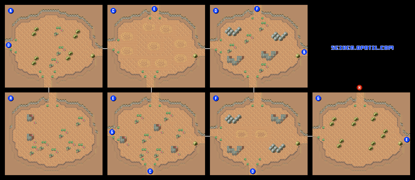 迷いの砂漠 マップ画像：聖剣伝説2 攻略