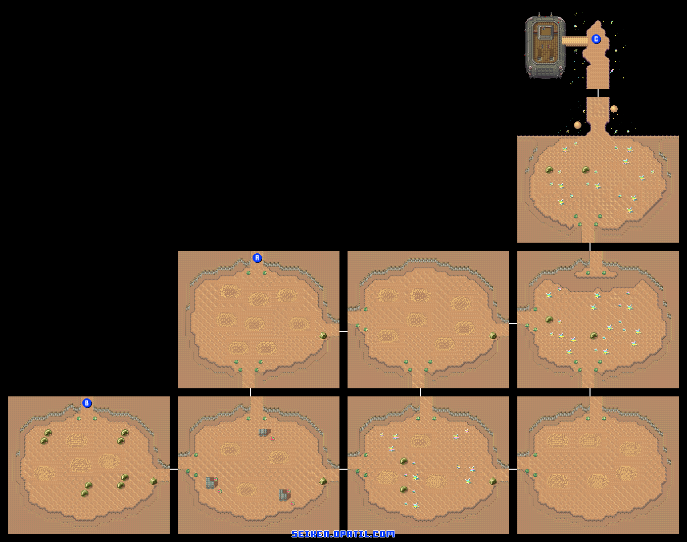 カッカラ砂漠 マップ画像：聖剣伝説2 攻略
