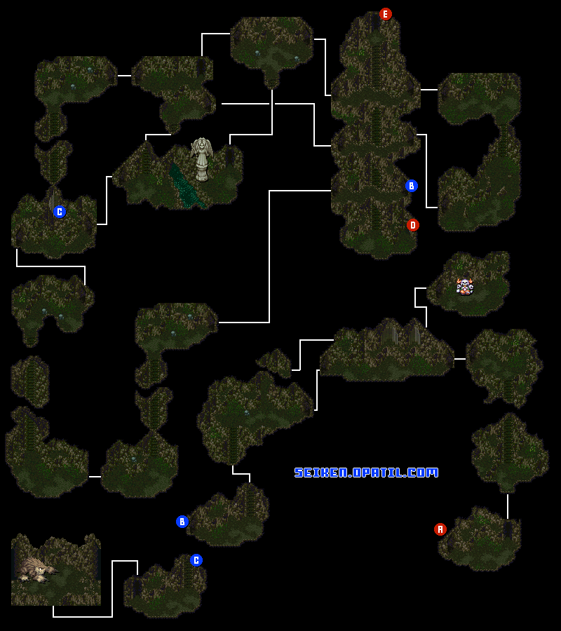 ドワーフのトンネル マップ画像：聖剣伝説3攻略