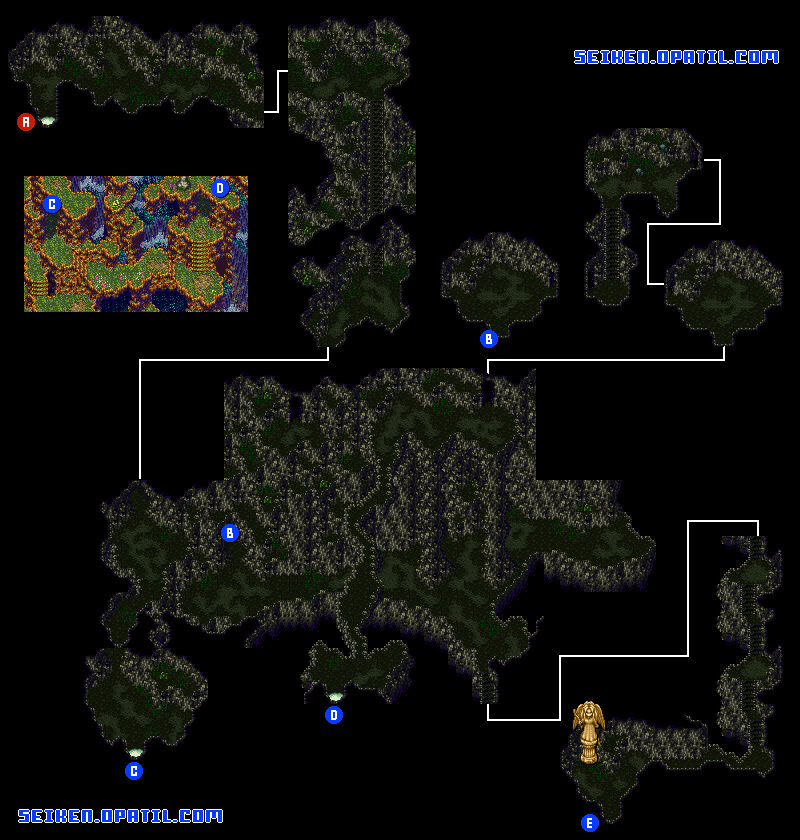 岸辺の洞窟 マップ画像：聖剣伝説3攻略