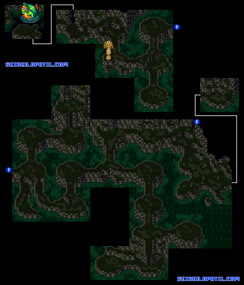 岸辺の洞窟 マップ画像2：聖剣伝説3攻略