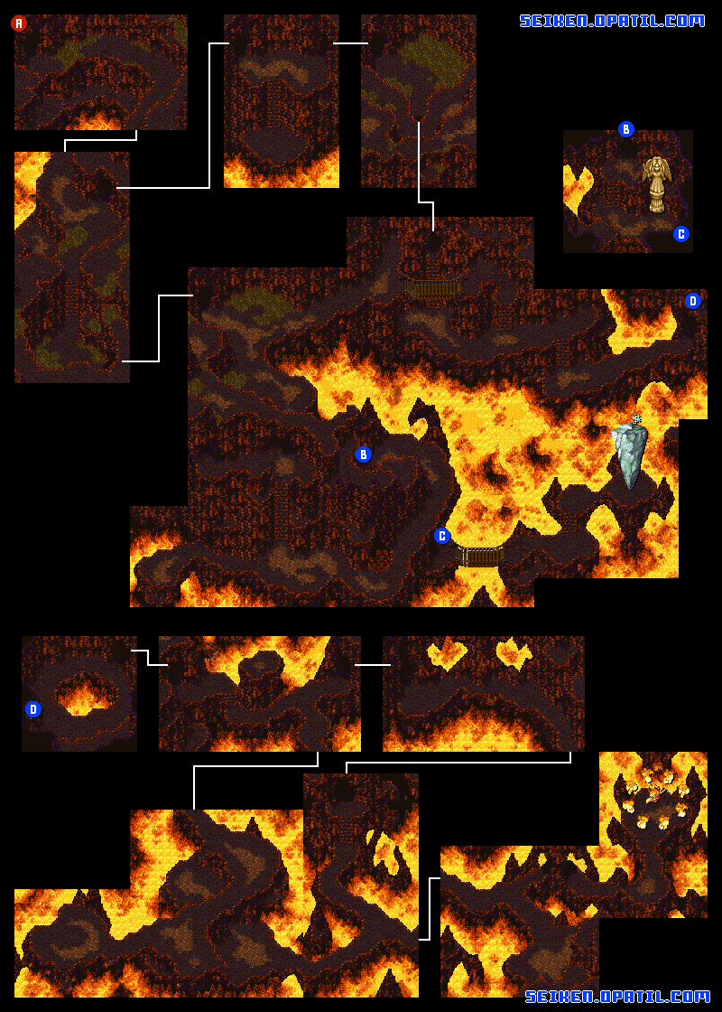 火炎の谷 マップ画像：聖剣伝説3攻略