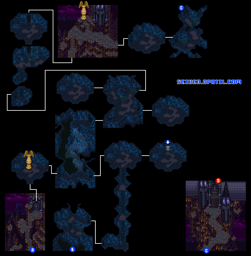 暗闇の洞窟 マップ画像2：聖剣伝説3攻略